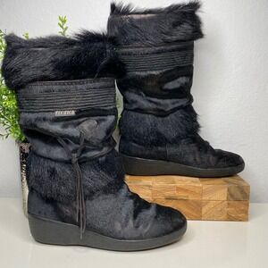Tecnica Italian Goat Fur Skandia Zermatt Après-Ski Boots Size 42 EU/11 US